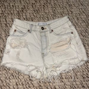 Bershka distressed high rise shorts